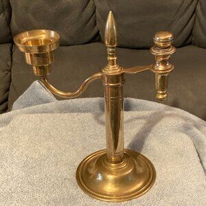 VTG 1970's Brass Swing Arm Candelabra-Adjusts Candle Placement-9.5"H-Hong Kong